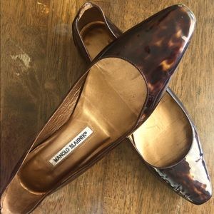 Manolo Blahnik rare tortoise shell pumps
